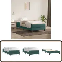 vidaXL Boxspring met matras fluweel donkergroen 80x220 cm