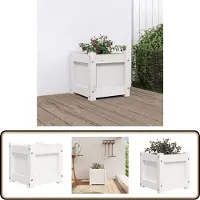 vidaXL Plantenbak 31x31x31 cm massief grenenhout wit