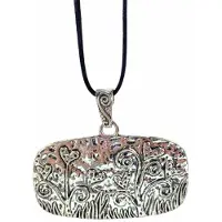 Charme Bijoux lange ketting bloemen zilverkleur -