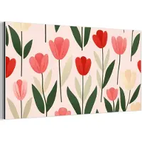 MuchoWow Aluminium schilderij 120x60 cm - Wanddecoratie metaal - Tulpen - Modern - Roze - Metalen muurdecoratie woonkamer - Decoratie industrieel - Foto op dibond - Industriële accessoires slaapkamer