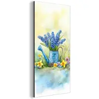 MuchoWow Aluminium schilderij 20x40 cm - Wanddecoratie metaal - Lavendelbloemen - Quote - Gieter - Metalen muurdecoratie woonkamer - Decoratie industrieel - Foto op dibond - Industriële accessoires slaapkamer