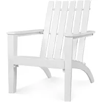 Costway Adirondack Adirondack Chair van acaciahout, tuinstoel, belastbaar tot 160 kg, voor tuin, terras (wit)