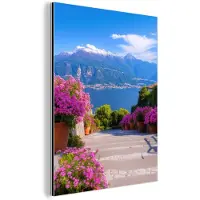 MuchoWow Aluminium schilderij 30x40 cm - Wanddecoratie metaal - Lake Como - Italië - Landschap - Metalen muurdecoratie woonkamer - Decoratie industrieel - Foto op dibond - Industriële accessoires slaapkamer