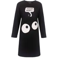 Temptation Dames Nachthemd - Bigshirt - Lange Mouw - Zwart - Maat S