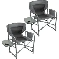 TRVLMORE Campingstoelen - Duo Pack - Opvouwbaar - Lichtgewicht - 120 kg draagvermogen - Grijs