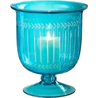 J-Line Hurricane/vase tarifa glass azure