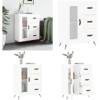 vidaXL Dressoir 69,5x34x90 cm bewerkt hout wit - Dressoir - Dressoirs - Opbergkast - Wandkast