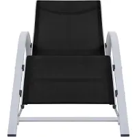 vidaXL Ligbed textileen en aluminium zwart - Ligbed - Ligbedden - Ligstoel - Ligstoelen