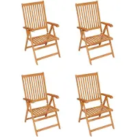 vidaXL Tuinstoelen 4 st met koningsblauwe kussens massief teakhout - Tuinstoel - Tuinstoelen - Tuin Stoel - Tuin Stoelen