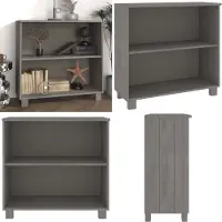 vidaXL Dressoir HAMAR 85x35x80 cm massief grenenhout lichtgrijs - Dressoir - Dressoirs - Hoge Kast - Kast