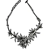 Batucada - Bamboo - Collier van Plantaardige Oorsprong en Hypoallergeen - Vrouwen Ketting met bamboe vormen - Halsketting - Antiallergisch - Zwart - lengte 40/45 cm - effect Tattoo - oogt als Rubber