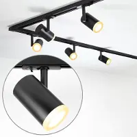 LumenXL Modern 1-fase railsysteem van 3 meter met June spots - zwarte plafondlamp
