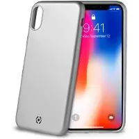 Celly telefoonhoes Softmatt iPhone XS/X polyurethaan zilver