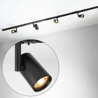 LumenXL Zwart 1-fase railsysteem van 1,5 meter met Blake spots - plafondspots
