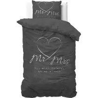 Sleeptime dekbedovertrek Mr & Mrs Heart - microvezel - 1-persoons (140x220 + 60x70 cm)