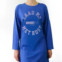Temptation Dames Bigshirt - Laad me met rust Print - Blauw - Maat L