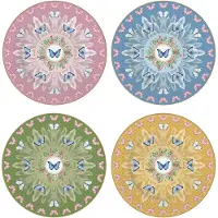 Easy life Spring Parade- 4-delige Dessert bordenset- porselein- in Doos - Veelkleurig- 19cm