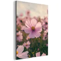 MuchoWow Aluminium schilderij 30x40 cm - Wanddecoratie metaal - Bloemen - Paars - Wazig - Metalen muurdecoratie woonkamer - Decoratie industrieel - Foto op dibond - Industriële accessoires slaapkamer