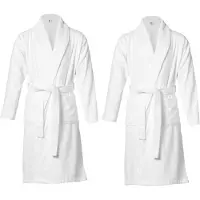 Gentlemen G Exclusive - 2 unisex badjassen - sauna badjas - hotel kwaliteit - 100% katoen - velours buitenkant - badstof binnenkant - voordeelverpakking -maat L/XL