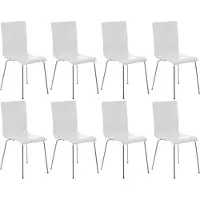 CLP Pepe Set van 8 Wachtkamerstoelen - Houten zitting wit