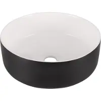 Differnz Waskom Mira - Keramiek - Zwart/wit - 36cm