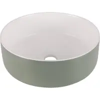 Differnz Waskom Mira - Keramiek - Rond - Groen/wit - 36cm
