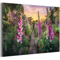 MuchoWow Aluminium schilderij 30x20 cm - Wanddecoratie metaal - Vingerhoedskruid - Bloemen - Tuin - Metalen muurdecoratie woonkamer - Decoratie industrieel - Foto op dibond - Industriële accessoires slaapkamer