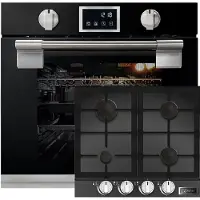 Kaiser - Inbouwoven - EH 6338 s - gaskookplaat - KCG 6387 Turbo - pyrolytische oven - 11 functies -Turbo - glaskeramische gaskookplaat 60 cm