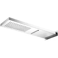 Hotbath Mate M193 hoofddouche 16,5x53,7cm rechthoek met cascade geborsteld gunmetal PVD