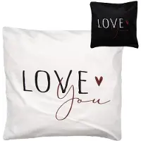 Clayre & Eef Kussenhoes 45x45 cm Zwart Wit Polyester