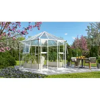 Pergart Tuinkas Galaxis 9000 - Veiligheidsglas 6 Mm - Wit - 336x383x284 Cm
