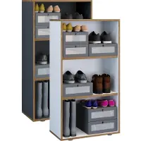 VCM Houten Büro Standplank boekenkast Ordnerplank Boekenkastplank Salia 3-voudig b. 60 cm Houten Büro Standplank boekenkast Ordnerplank Boekenkastplank Salia 3-voudig b. 60 cm