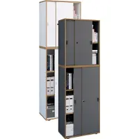 VCM Houten kantoorkast Dossierkast Kantoormeubilair Kast Salia 5-voudig breedte 60 cm Schuifdeuren