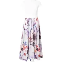 Vila Jurk blauw / lila / wit / offwhite