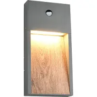 TRIO Wandlamp buiten met bewegingssensor SALMON, hout licht, Aluminium, Modern