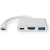 Nedis Usb Multi-port Adapter Fresh Green Box Usb 3.2 Gen 1 - Usb-c Mannelijk 0,10m Wit