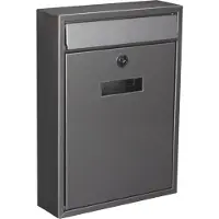 Toolland Brievenbus Ibiza, wandmontage, met naamplaatje, incl. 2 sleutels, afmetingen (H x B x D) 36 x 26 x 8 cm, grijs