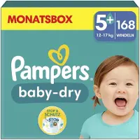 Pampers Baby-Dry - Maat 5+ (12kg - 17kg) - 168 Luiers - Maandbox