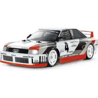 Tamiya 1:10 RC auto Elektro Racewagen RC Audi 90 quattro Racing Lac.TT-02 Wit, Smoke 4WD Bouwpakket TT-02 2,4 GHz Gelakt
