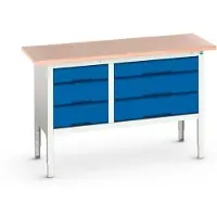 Bott Verso Verstelbare Werkbank | 1500x600x830-930mm | 6 Laden | Multiplex | RAL 5010 - 16923015.11