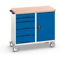 Bott Verso Mobiele Werkbank | 1050x600x980mm | 5 Laden | Multiplex Top | RAL 5010 - 16927121.11