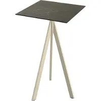 Essentials Infinity Tripod Statafel Zand Frame + Midnight Marble HPL 70x70 cm - 140061677 - Horeca & Professioneel