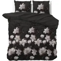 Sleeptime Dekbedovertrek Dark Flower Black Katoen-240 x 220 cm