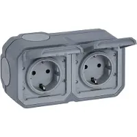 Legrand 069742L Compleet Spatwaterdicht schakelmateriaal Plexo Grijs 1 stuk(s)