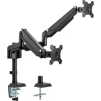 InLine bureausteun met hefsysteem, voor twee monitoren tot 82cm (32"), 9kg