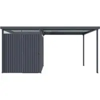 Pergart Bergart tuinhuis "Rheinfelden 78" met schuifdak, antraciet, mat, 4,4 m², inclusief schuifdak
