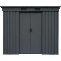 Pergart Metalen Tuinhuis Leipzig Ii - Antraciet Mat - 217x111cm - Dubbele Deur