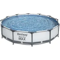 Bestway opzetzwembad Steel Pro Max | blauw | inclusief filterpomp | Ø366 cm | 6473 liter