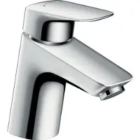 Hansgrohe MyCube 1-gats wastafelkraan m-size met waste m. vaste uitloop voorsprong 10.7cm chroom 71010000