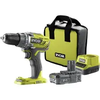 Ryobi Accuboormachine-schroefmachine R18DD3-120S, 18V, 50 Nm, inclusief 1x 2Ah accu, oplader 2A en transporttas